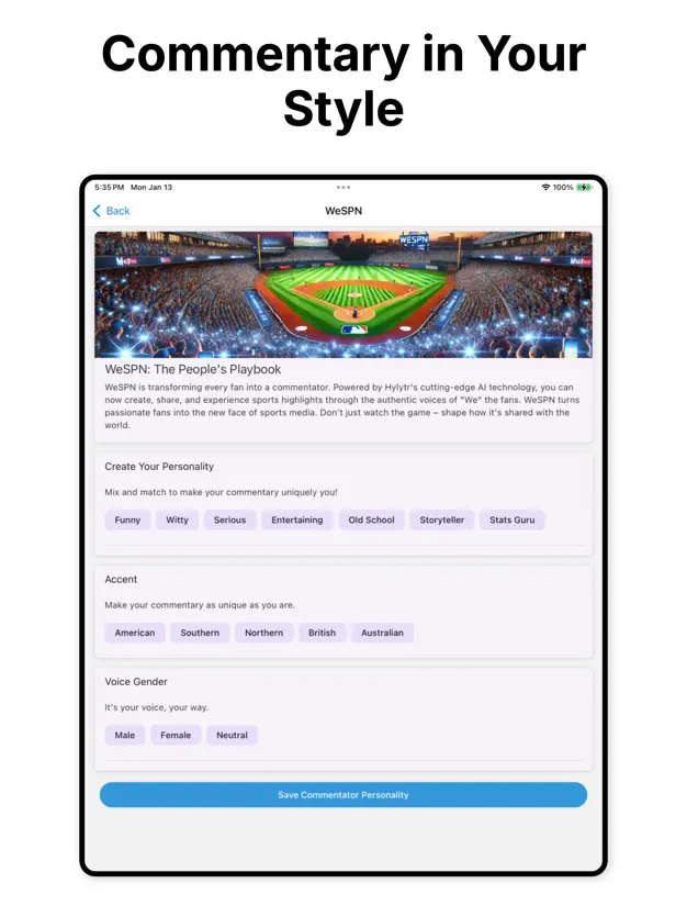 Personalized Sports Highlights with the ML-WE
